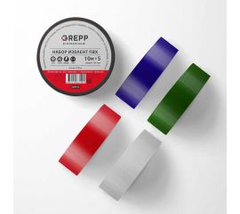 Набор изолент Ladina GREPP ПВХ 0,15х16 мм, 10 м, 5 шт. 2610-03 