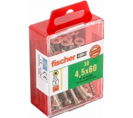 Шуруп для дерева Fischer fpf-sz 4,5x60 yzp, жёлт. цинк, 30 шт. 653960 