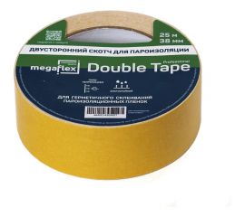 Двусторонняя клейкая лента для пароизоляции Megaflex double tape 38 мм, 25 м MEGDO.38.25 