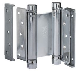 Барная пружинная петля двойного действия ALDEGHI LUIGI SPA 148х50х42 мм, цвет: хром, к-т: 2 шт + ключ с декоративными шурупами 101AC150B 