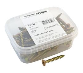 Шуруп Качественный КРЕПЕЖ желтый цинк 6,0x45, 70 шт. 0300519 КЧ 