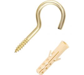 Крюк-шуруп ЕВРОПАРТНЕР латунир. d3,3хL30 мм 2 шт. 13 4826 1 