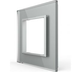 Рамка для розетки LIVOLO 1 пост, цвет серый, стекло BB-C7-SR-15 