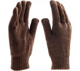 Трикотажные двойные полушерстяные перчатки Сибртех 68633 