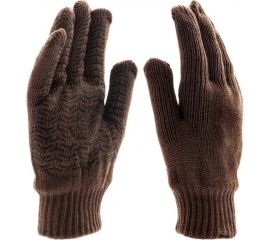 Трикотажные двойные полушерстяные перчатки Сибртех с ПВХ покрытием 68634 