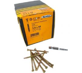 Саморезы Eurotec Countersunk Head Screw 3.9x58 TX10, потай, сверло, 250 шт. + бита 111903 
