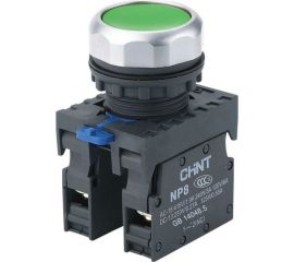 Кнопка управления CHINT NP8-11BN/3 без подсветки зеленая 1НО+1НЗ IP65 (R) 667113 