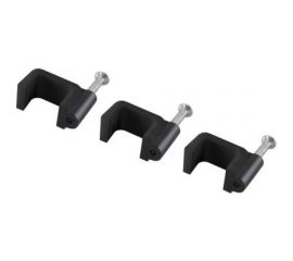 Скоба TDM 6 мм, плоская, пластиковая, черная, 50 шт. SQ0513-0031 