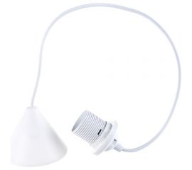 Патрон NE-AD E27 со шнуром для ламп, термопластик, Белый, 1/150, A3102-02 