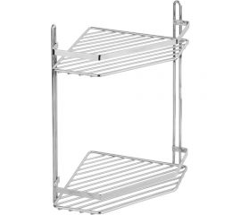 Полка для ванной комнаты и кухни Fora Corsa угловая, двойная KOR-628 