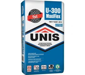 Плиточный клей UNIS U-300 MaxiFlex 25 кг, С2ТЕS1 4607005184689 