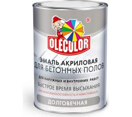 Акриловая эмаль для бетонных полов OLECOLOR серый, 10 кг 4300007691 