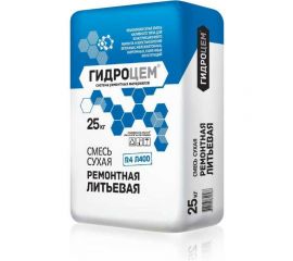 Ремонтная смесь Гидроцем R4 Л400 литьевой состав высокопрочный 40 МПа, 25 кг Г00086 