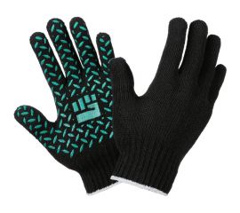 Трикотажные перчатки Фабрика перчаток, комфорт, с ПВХ, 7.5 класс, 5 нитей, черные, р.М 5-75-КОМ-ЧЕР-(M) 
