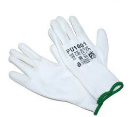 Перчатки с полиуретановым обливом Русский Мастер, белые/черные, р.S/7, РМ-92932 