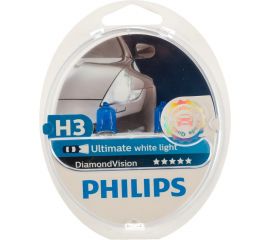 Автолампа PHILIPS H3, 55 PK22s DIAMOND VISION 5000K 2 шт. 12V 1,5,30 12336DVS2 