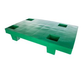 Сплошной паллет на ножках, зеленый, 600х400х130 мм Тара.ру 15754 