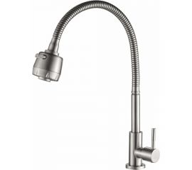 Кран для питьевой воды, для фильтра OUTE с гибким изливом, однорычажный, матовый хром, нержавеющая сталь 304 SUS T6203-S02 