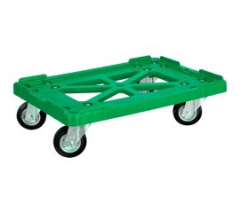 Тележка Тара.ру п/э 600х400 чёрные резиновые колёса, зелёный 08167 