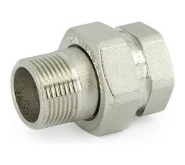 Разъемное соединение Uni-Fitt НВ 1/2"", прямое, с плоской прокладкой, никелированная латунь 656N2000 