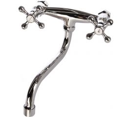 Смеситель LEDEME настенный нижний излив крест керамика L4608 65756 