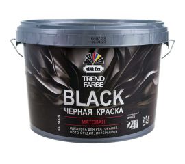 Краска Dufa TREND FARBE ВД BLACK RAL 9005, 2.5 л МП00-006781 