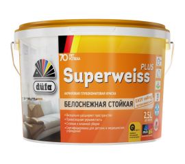 Краска Dufa Retail ВД SUPERWEISS PLUS база 1, 2,5 л МП00-004744 