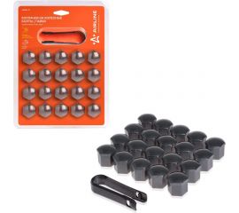 Колпачки на колесные болты/гайки AIRLINE 17 мм, 20 шт. + съёмник, пластик, серые AWBN-01 