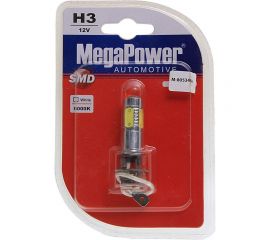 Автолампа H3 PK22s 5 SMD MEGA WHITE 6000K 400лм 12V 1 10 100, блистер MEGAPOWER 80534 