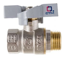 Шаровой кран для воды СТМ СТАНДАРТ 1/2"", г/ш, бабочка CWFMB012 