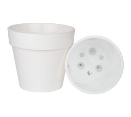 Пластиковый горшок liveingreen Протея 6 л, белый, с вкладкой, диам. 23.5 см, высота 22.5 см ПР25-10 