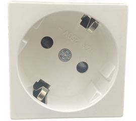 Розетка для кабель-канала Mutlusan electric 45x45 с заземлением, со шторками, цвет белый 001 052 300001 00 00 