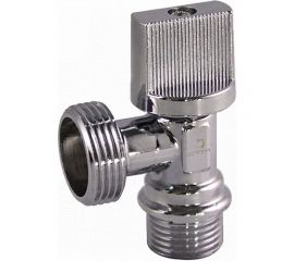 Шаровой угловой кран для бытовых приборов СТМ 1/2х3/4"", ш/ш, c отражателем бабочка, хром CAMV1234 