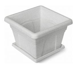 Горшок с поддоном Martika Квадро 5.1 л, 24x24 см, мрамор С163М 