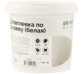 Шпатлевка по дереву акриловая антисептическая Доминар БС 116, белая, 0.9 кг S76640 
