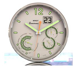 Настенные часы RST, метеостанция часы, барометр, термометр, гигрометр, дата RST77745 