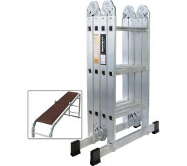Лестница-стремянка 4x3 трансформер WORKY profi с помостом ARD257725 