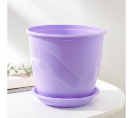 Горшок для цветов с поддоном СИМАЛЕНД Венеция 3.1 л, 19 см, 18 см, лавандовый 4483980 