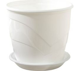 Горшок для цветов с поддоном СИМАЛЕНД Венеция 2 л, 16х14 см, белый 4483974 