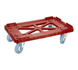 Тележка Тара.ру п/э 600х400 серые резиновые колеса, красный 08172 