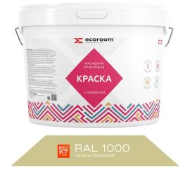 Фасадная резиновая краска ECOROOM RAL 1000 зелено-бежевый, 2.4 кг Е-Кр -3582/1000 
