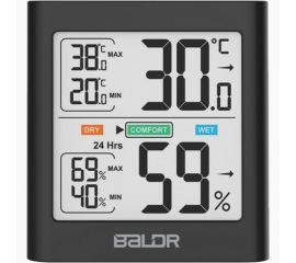 Цифровой термогигрометр с внешним датчиком BALDR B0135TH-BLACK 