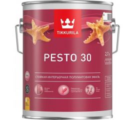 Алкидная эмаль TIKKURILA PESTO 30 база с п/мат. 2,7 л 22197 
