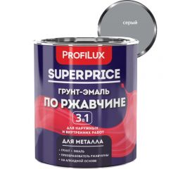 Грунт-эмаль по ржавчине 3 в 1 Profilux superprice серая, 0.9 кг МП00-000549 