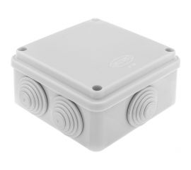 Распределительная коробка GUSI ELECTRIC 100х100х50 6 муфт д32, крышка на винтах, IP55, ОП, серый С3В106 Евро 