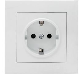 1-местная розетка EKF Валенсия, с заземлением 16А, белая, с защитными шторками PROxima EWR16-028-10 