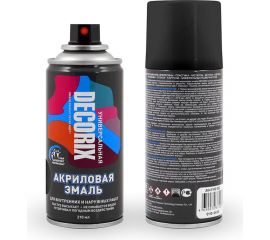 Аэрозольная акриловая эмаль Decorix (универсальная; черный; матовый; 210 мл) 0110-02 DX 