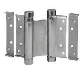 Барная пружинная петля двойного действия ALDEGHI LUIGI SPA 75х34х28 мм, цвет: полированная сталь, к-т: 2 шт + ключ с декоративными шурупами 101AL075B2 