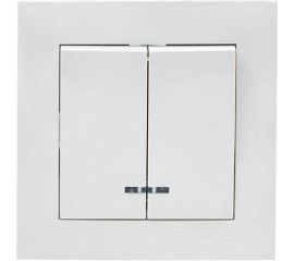 2-клавишный выключатель EKF Валенсия, 10А белый с индикатором PROxima EWV10-123-10 