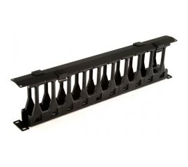 Кабельный организатор Hyperline CMF-1U-FPL106-MCOV-RAL9005 с крышкой, глубина 106 мм, 19"" 481518 